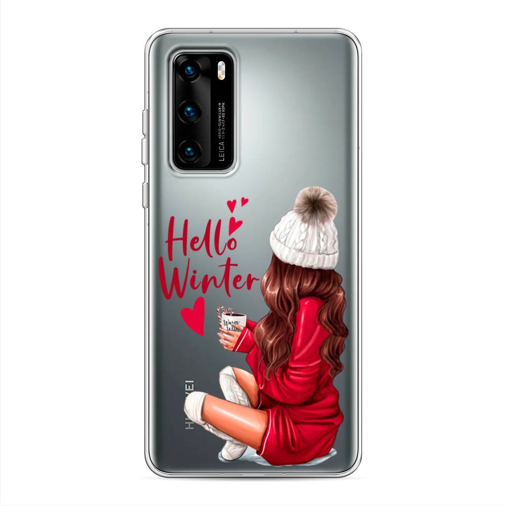 

Чехол на Huawei P40 "Hello winter", Красный;белый;коричневый, 610850-5