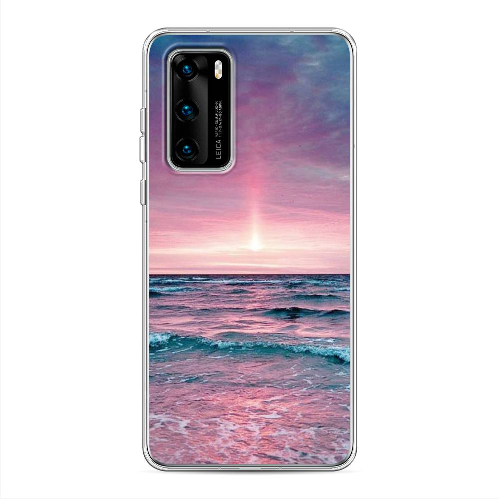 

Чехол на Huawei P40 "Восход 3", Розовый;голубой, 610850-2