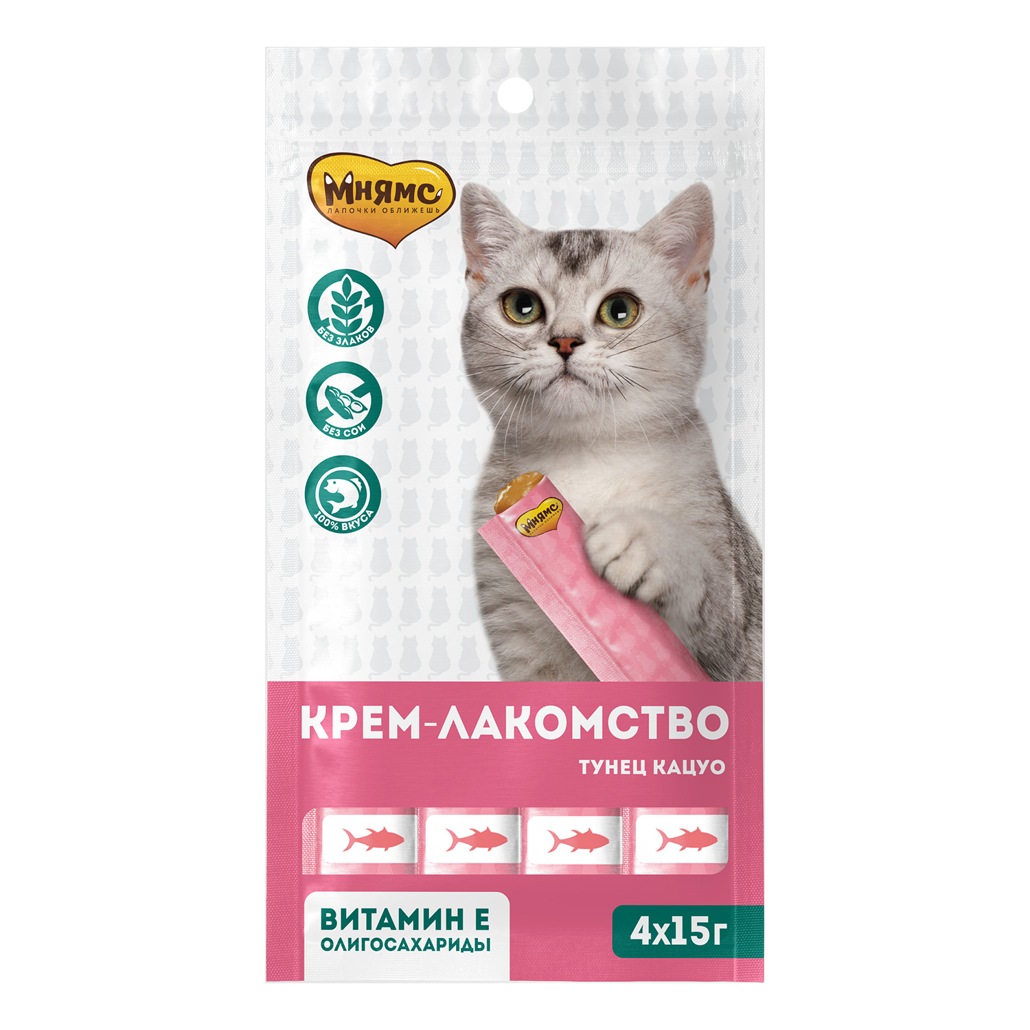 

Лакомство для кошек Мнямс крем, тунец кацуо, 40 шт по 15 г