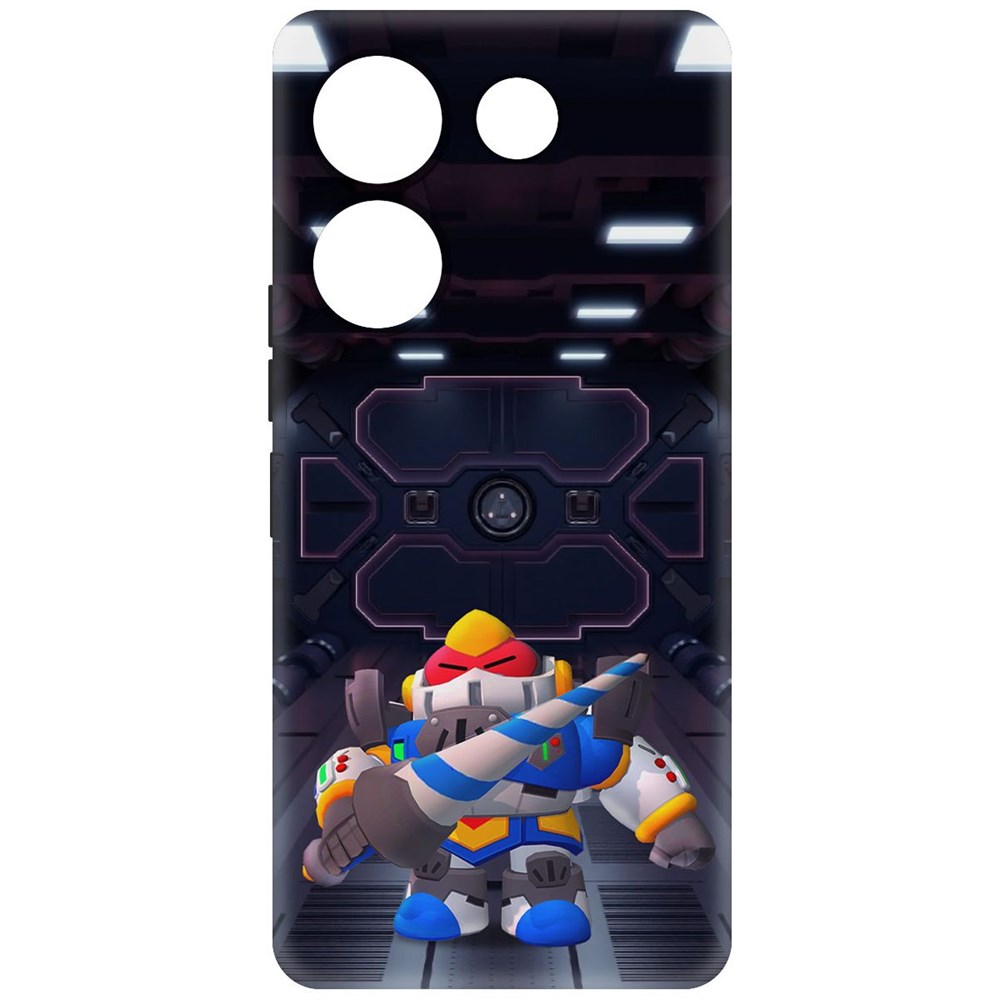 

Чехол-накладка Софт Brawl Stars - Паладин Вольт-Меха для TECNO Camon 20 Pro, Черный