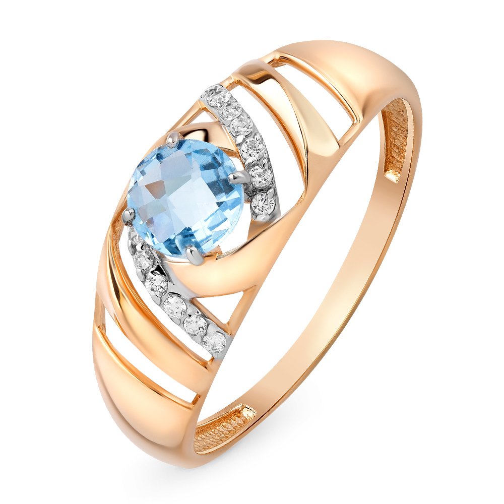 

Кольцо из золота р. , 585Gold 201010812, топаз\фианит, 201010812