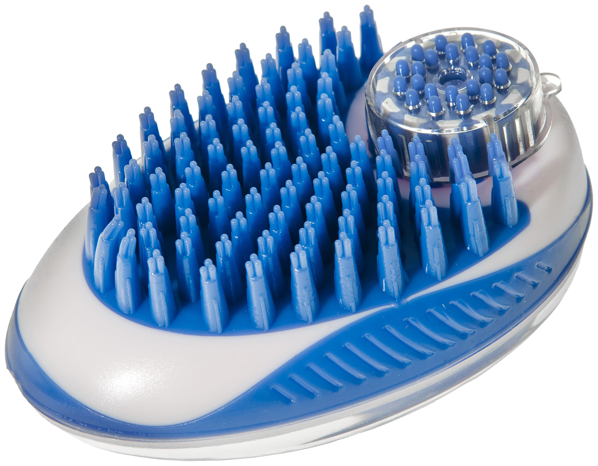 Щетка для мытья животных M-Pets Rubeaz с дозатором для мыла, синяя