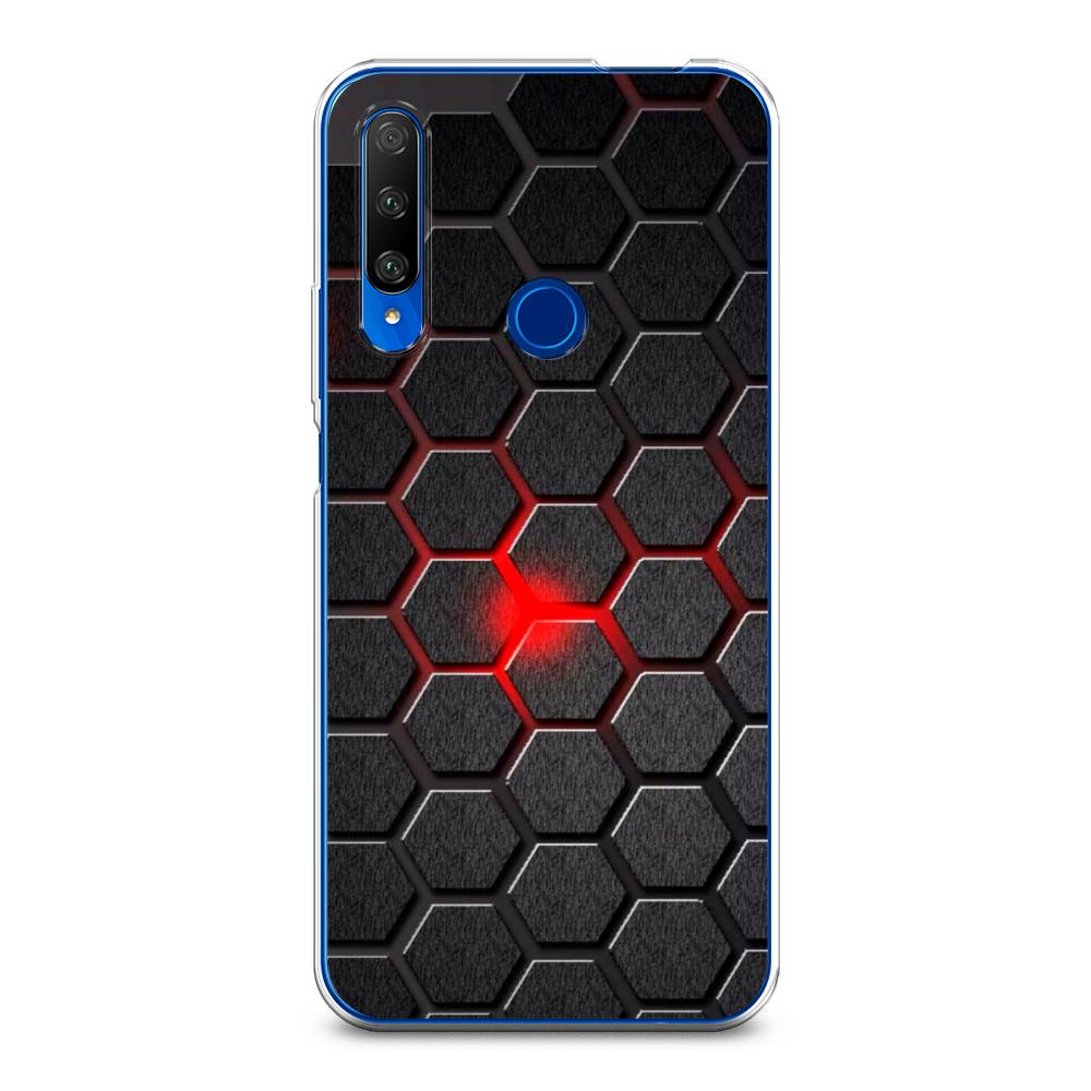 

Чехол на Huawei Honor 9X Premium "Соты красные", Красный;черный;серый, 610650-3