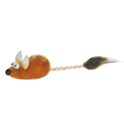 

Игрушка для кошек Petshop мышь Нана, с меховой кисточкой, рыжая