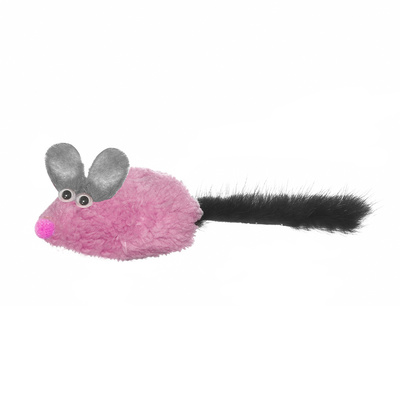 Игрушка для кошек Petshop мышь Майя, с хвостом из натуральной норки, розовая
