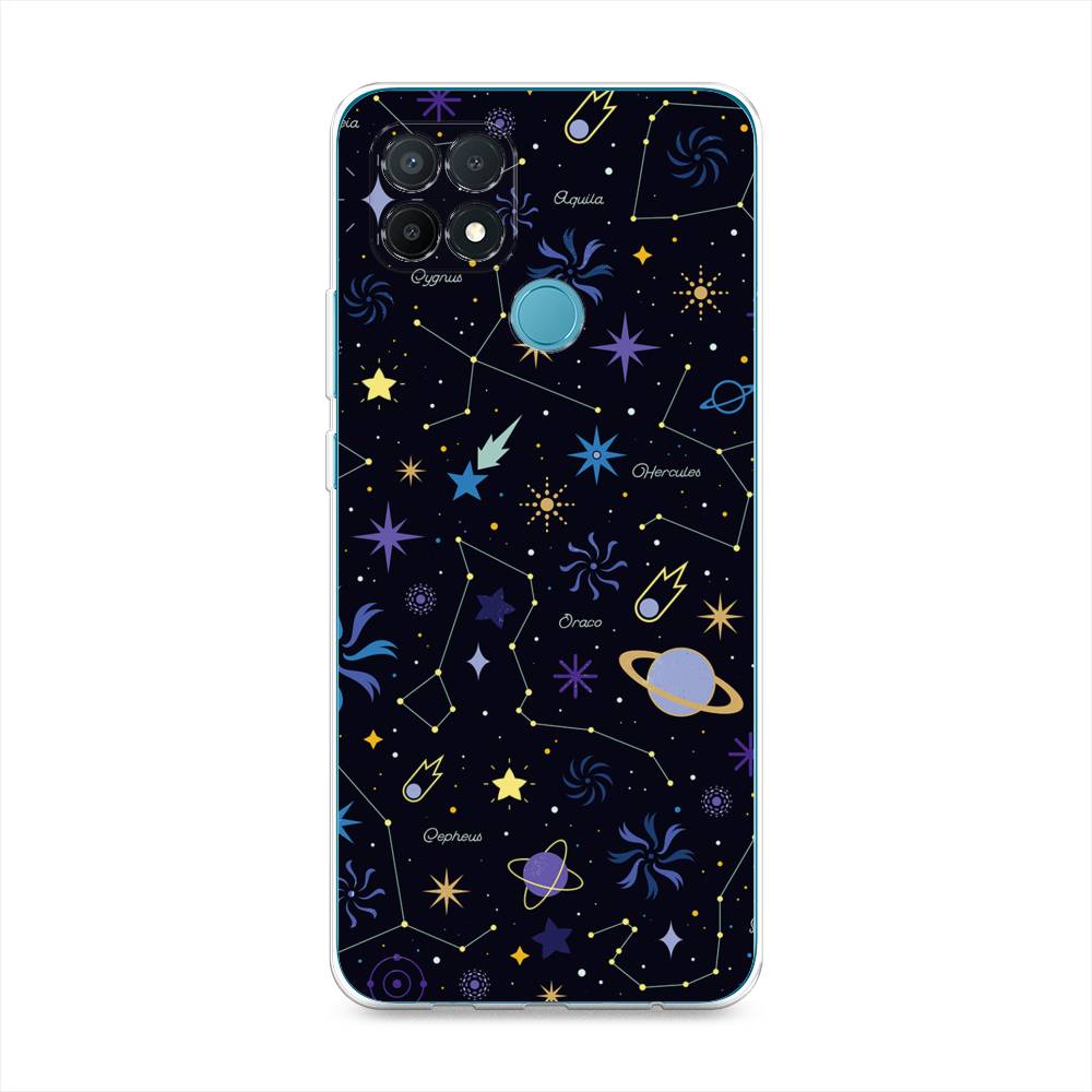 

Чехол для Oppo A15/A15s "Цветной космос", Желтый, 254750-2