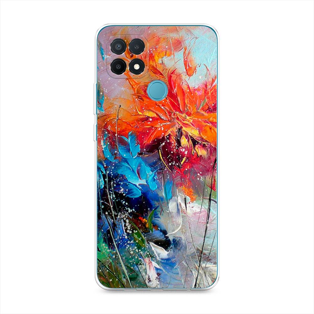 

Чехол для Oppo A15/A15s "Абстрактные цветы", Оранжевый;синий, 254750-4