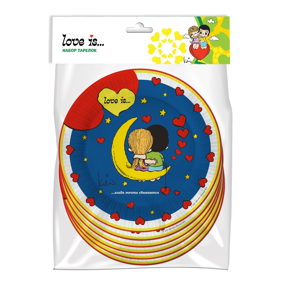 

Набор бумажных тарелок ND Play Love is…, синий, d=180 мм, 6 шт.