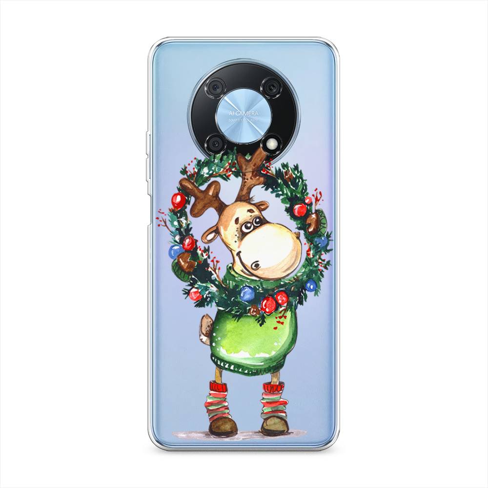 

Чехол на Huawei Nova Y90 "Олень с новогодним венком", 6109350-4
