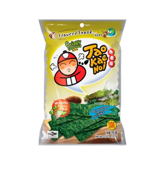 Снеки Tao Kae Noi из морских водорослей с васаби, 15 г