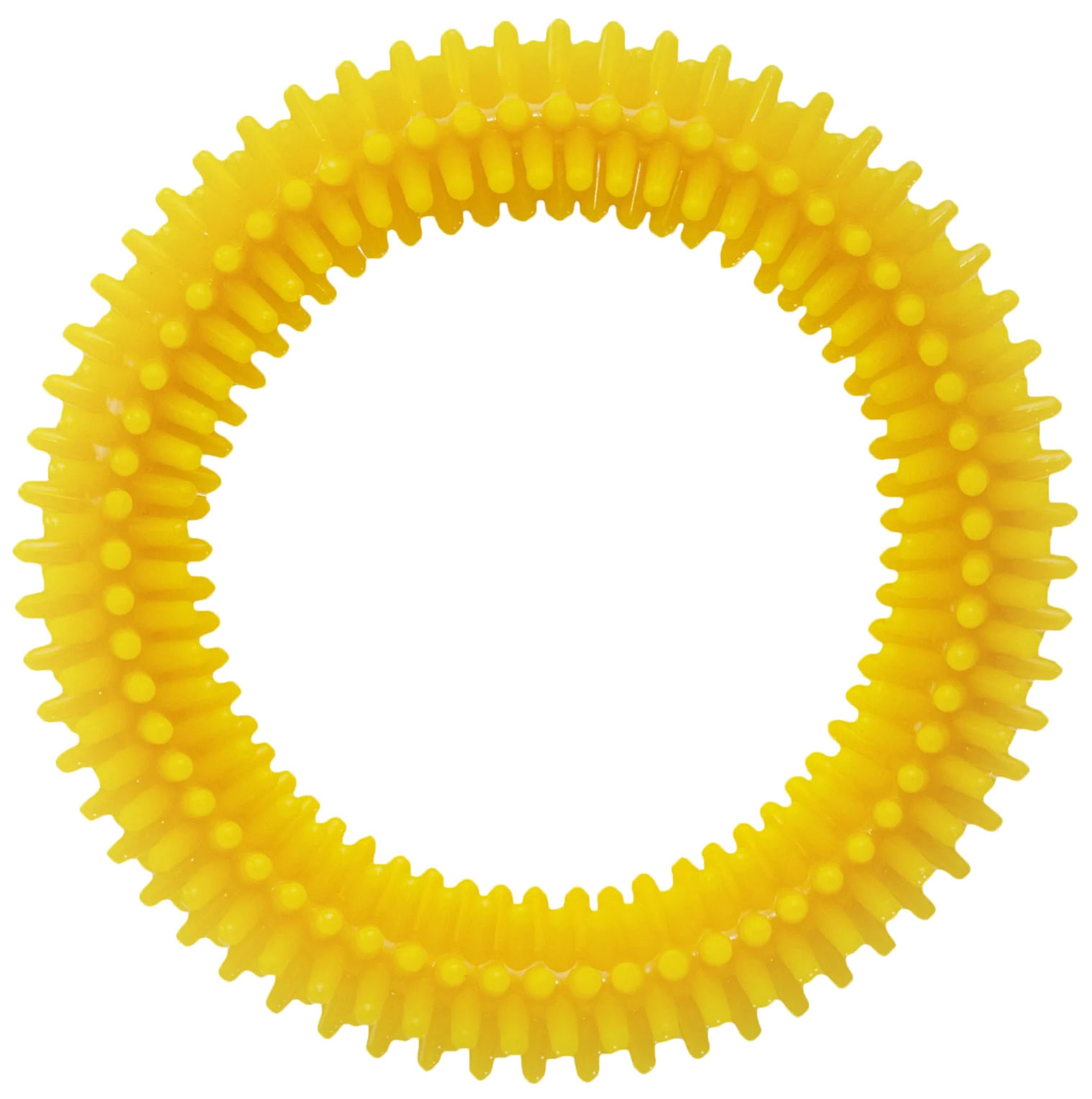 Игрушка для собак Tappi Сириус для собак кольцо с шипами, желтое, 12,1 см