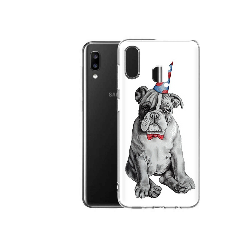 

Чехол MyPads Tocco для Samsung Galaxy A20 праздничный щенок, Прозрачный, Tocco