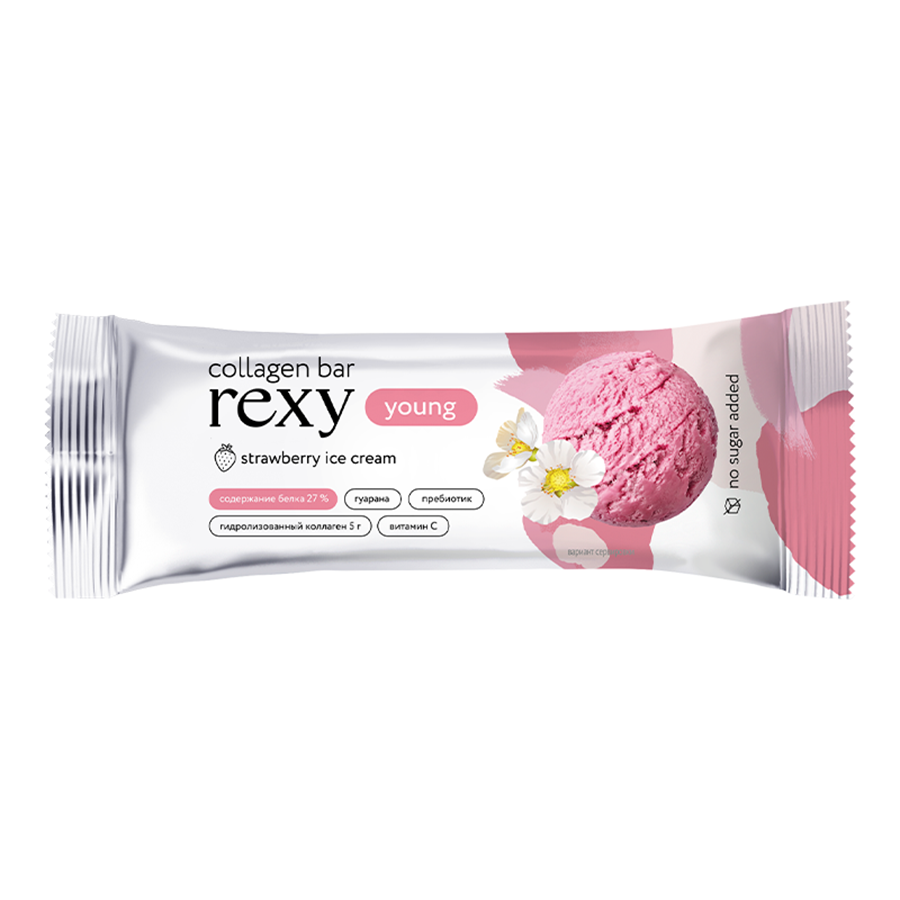 Протеиновый батончик ProteinRex Rexy Young Клубничное мороженое, 35 г х 18 шт.