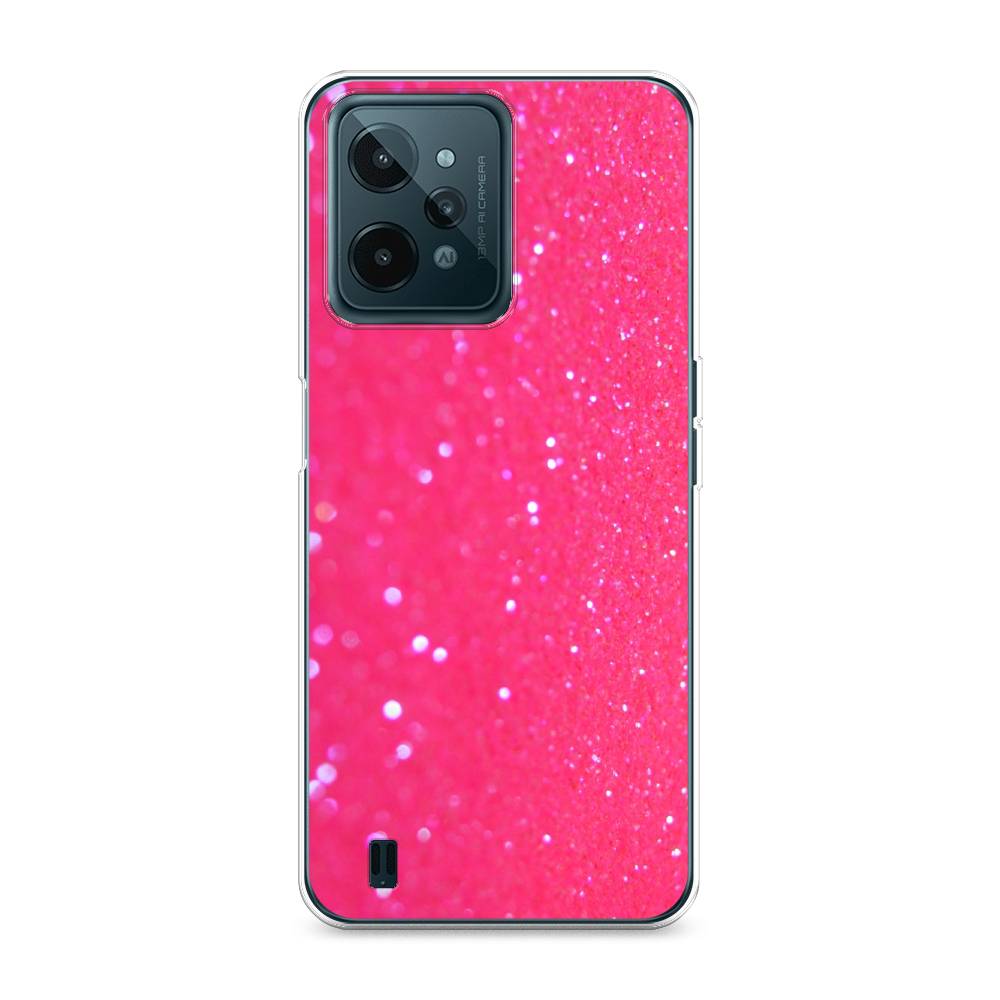 

Силиконовый чехол "Малиновые блестки рисунок" на Realme C31, Малиновые блестки рисунок