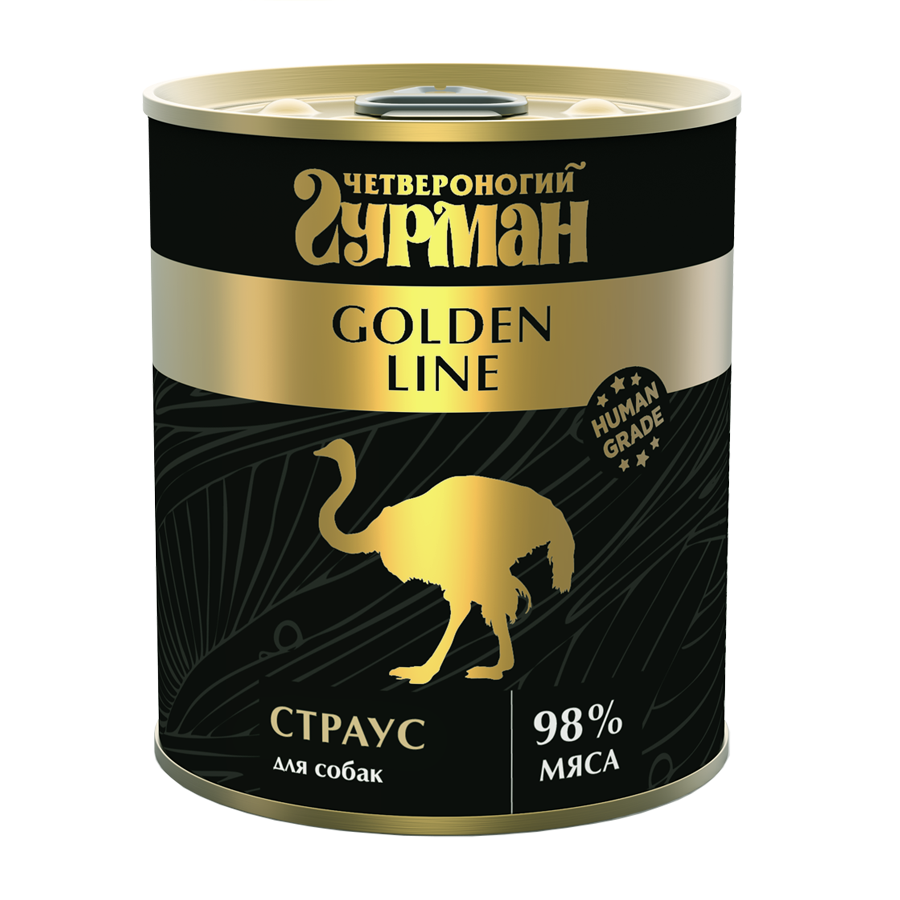 

Влажный корм для собак Четвероногий Гурман Golden line со страусом 340г