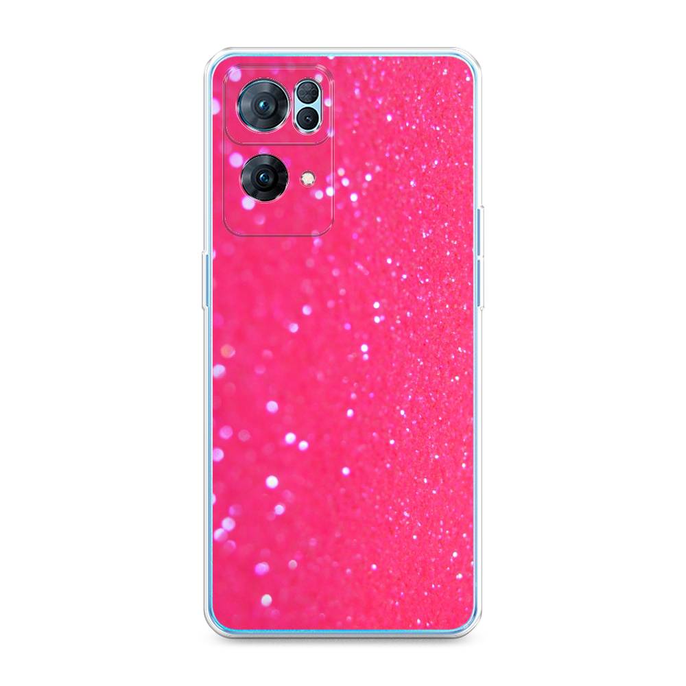 

Силиконовый чехол "Малиновые блестки рисунок" на Oppo Reno 7 Pro, Малиновые блестки рисунок