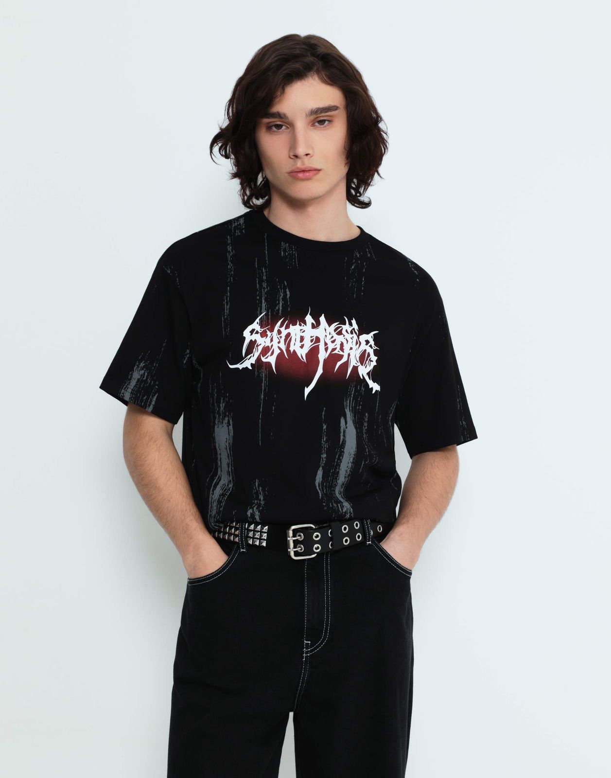 

Футболка для мальчика Gloria Jeans BKT015081 черный/серый S-M/176/176, BKT015081