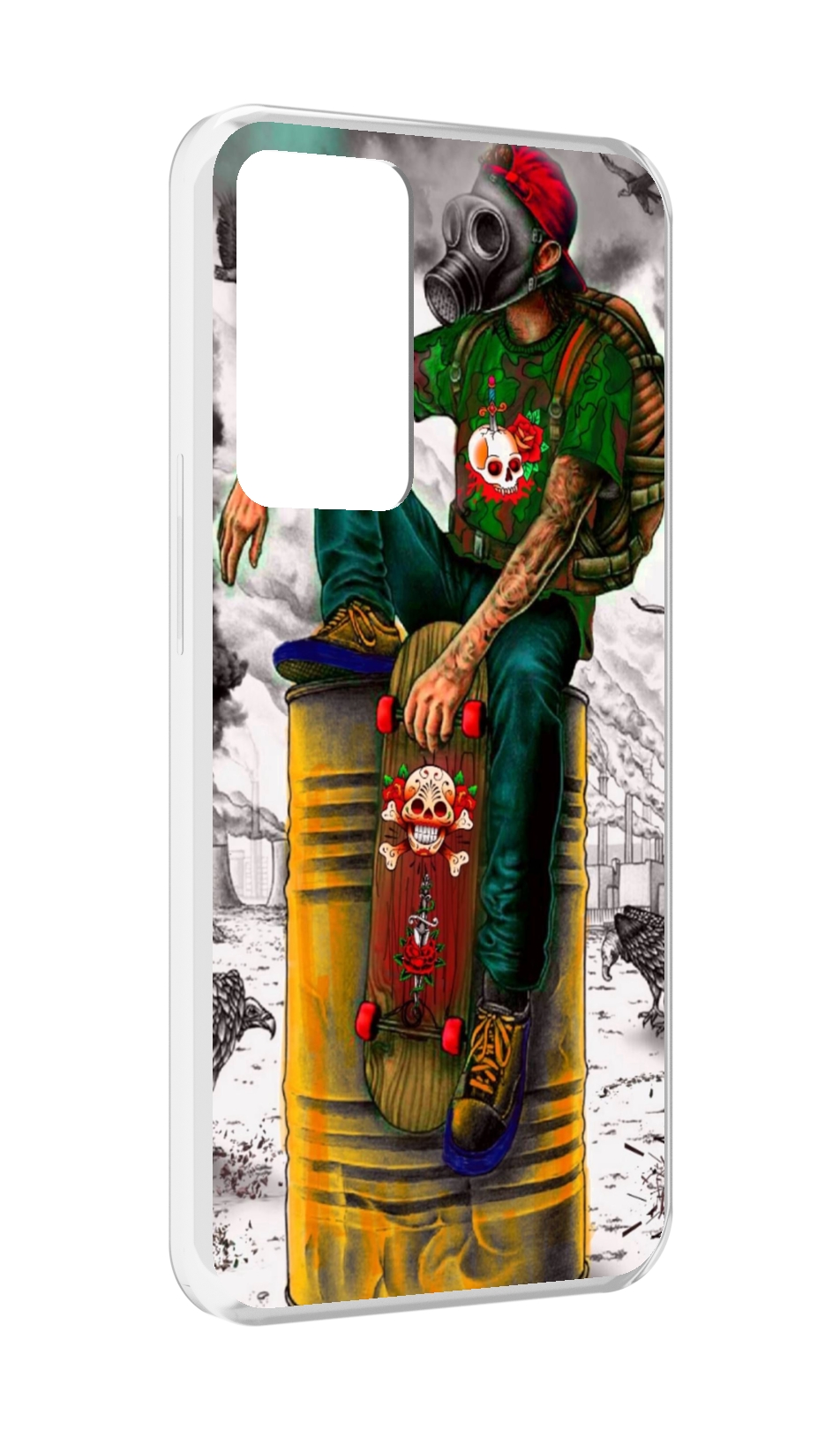 

Чехол MyPads скейтер в противогазе для OPPO Reno 8 Lite, Прозрачный, Tocco