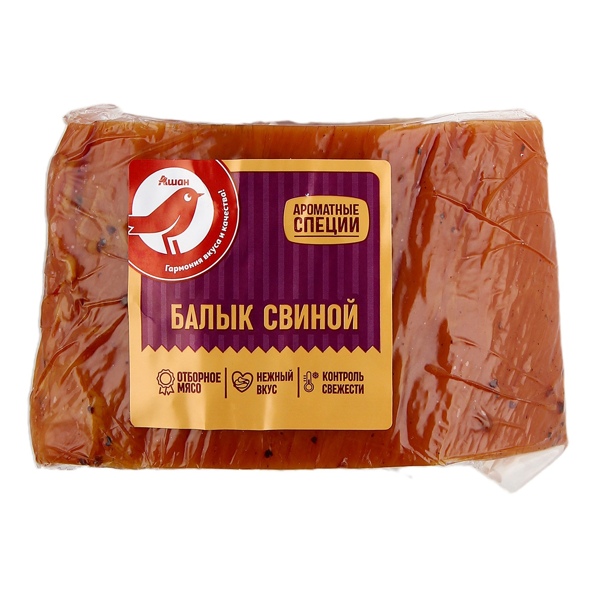 

Балык свиной сырокопченый АШАН Красная птица, вес