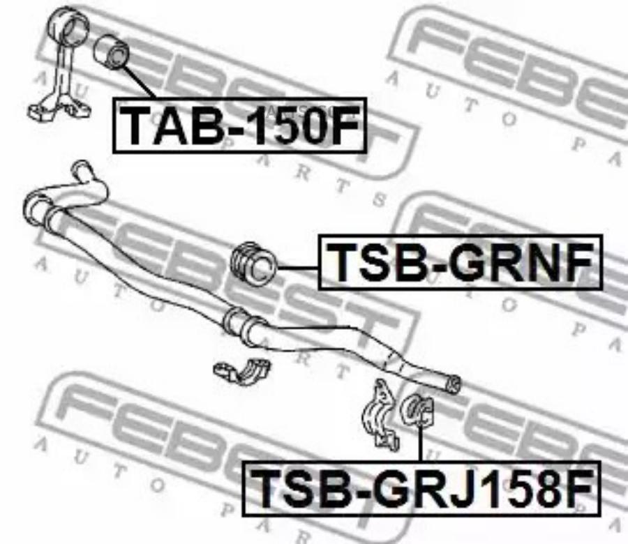 

FEBECT TSBGRJ158F TSB-GRJ158F_втулка переднего стабилизатора!\ Toyota Land Cruiser Prado 1