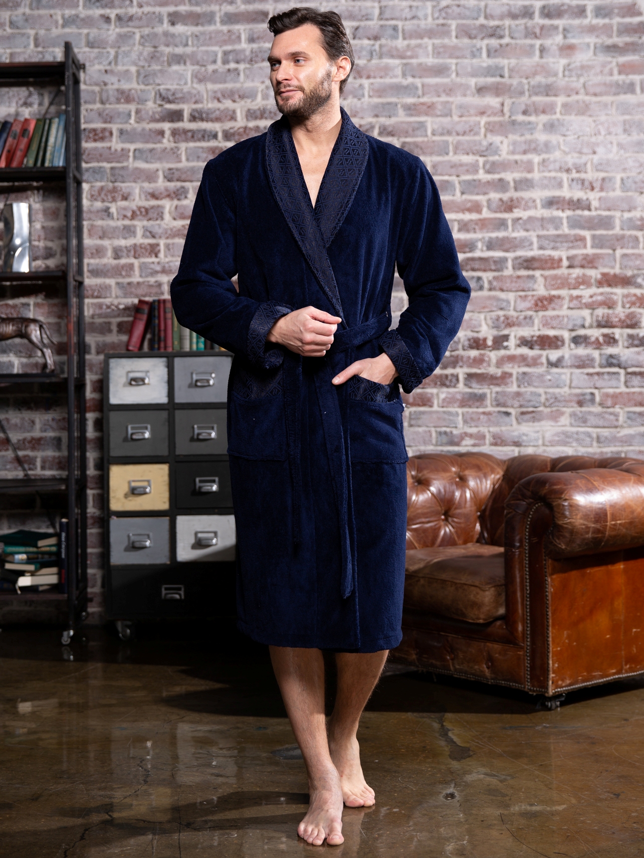 

Халат мужской Polens Christopher бирюзовый 2XL, Christopher
