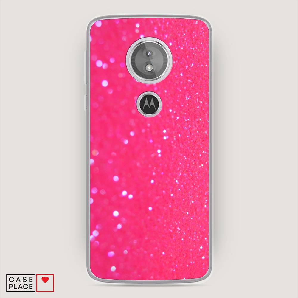 

Силиконовый чехол "Малиновые блестки рисунок" на Motorola Moto G6 Play, Малиновые блестки рисунок
