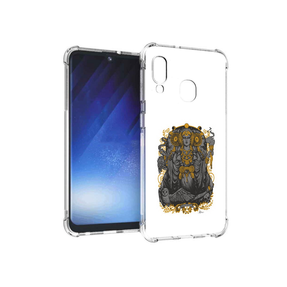

Чехол MyPads Tocco для Samsung Galaxy A20e божество с золотыми элементами, Прозрачный, Tocco