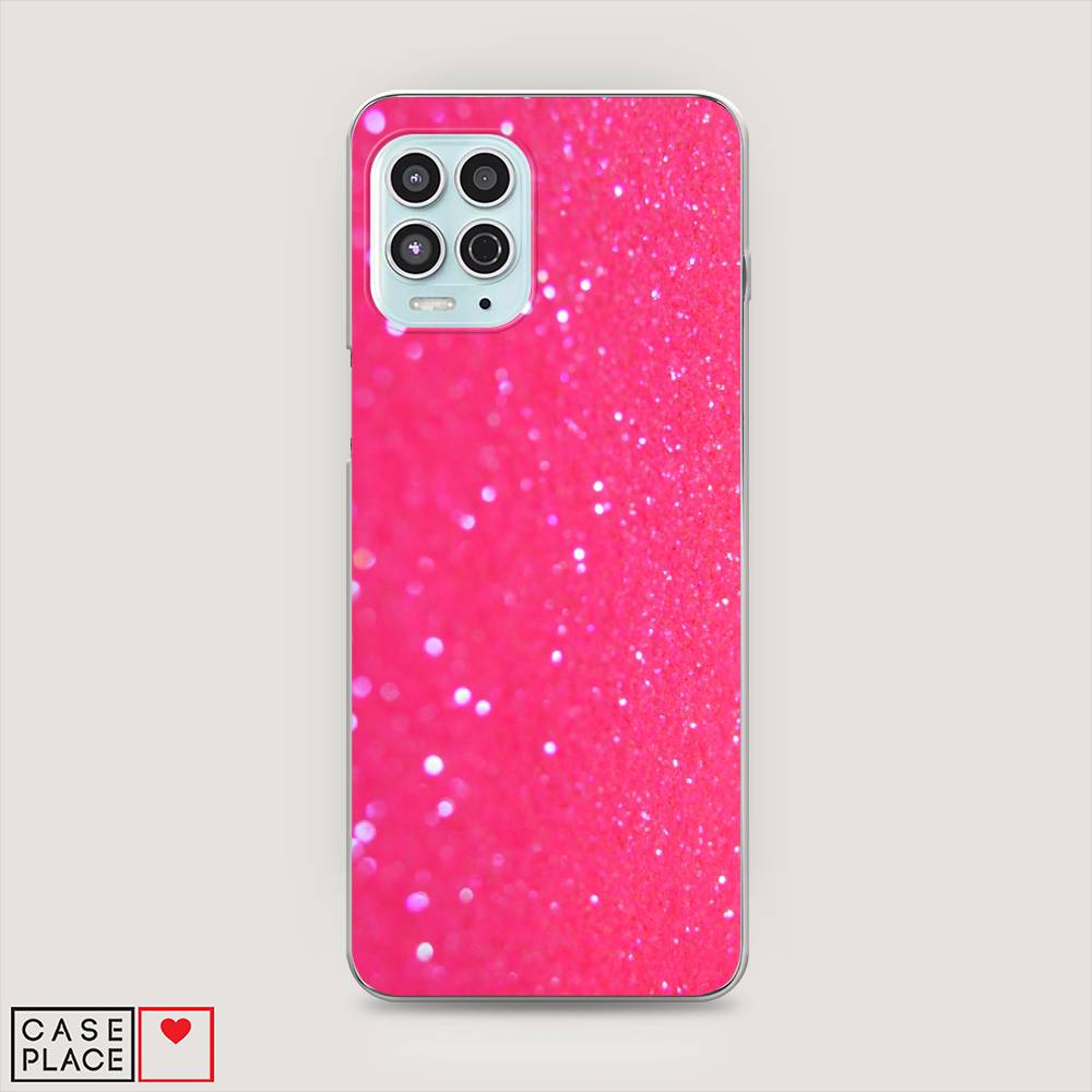 

Силиконовый чехол "Малиновые блестки рисунок" на Motorola Moto G100, Малиновые блестки рисунок