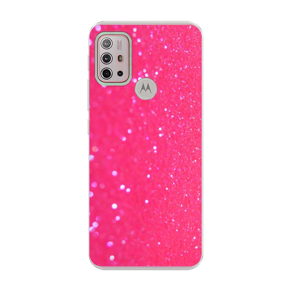 

Силиконовый чехол "Малиновые блестки рисунок" на Motorola Moto G10, Малиновые блестки рисунок