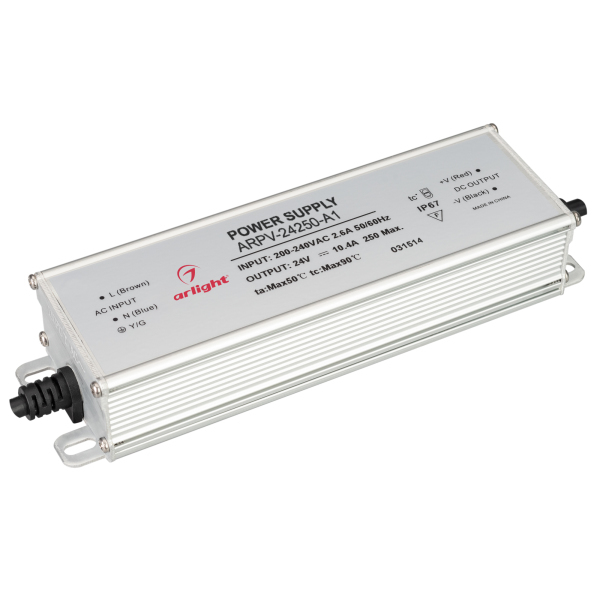 фото Блок питания arpv-24250-a1 (24v, 10.4a, 250w) (arl, ip67 металл) arlight