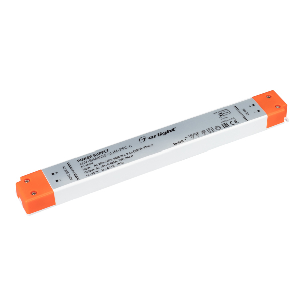 фото Блок питания arv-sn48030-slim-pfc-c (48v, 0.62a, 30w) (arl, ip20 пластик) arlight