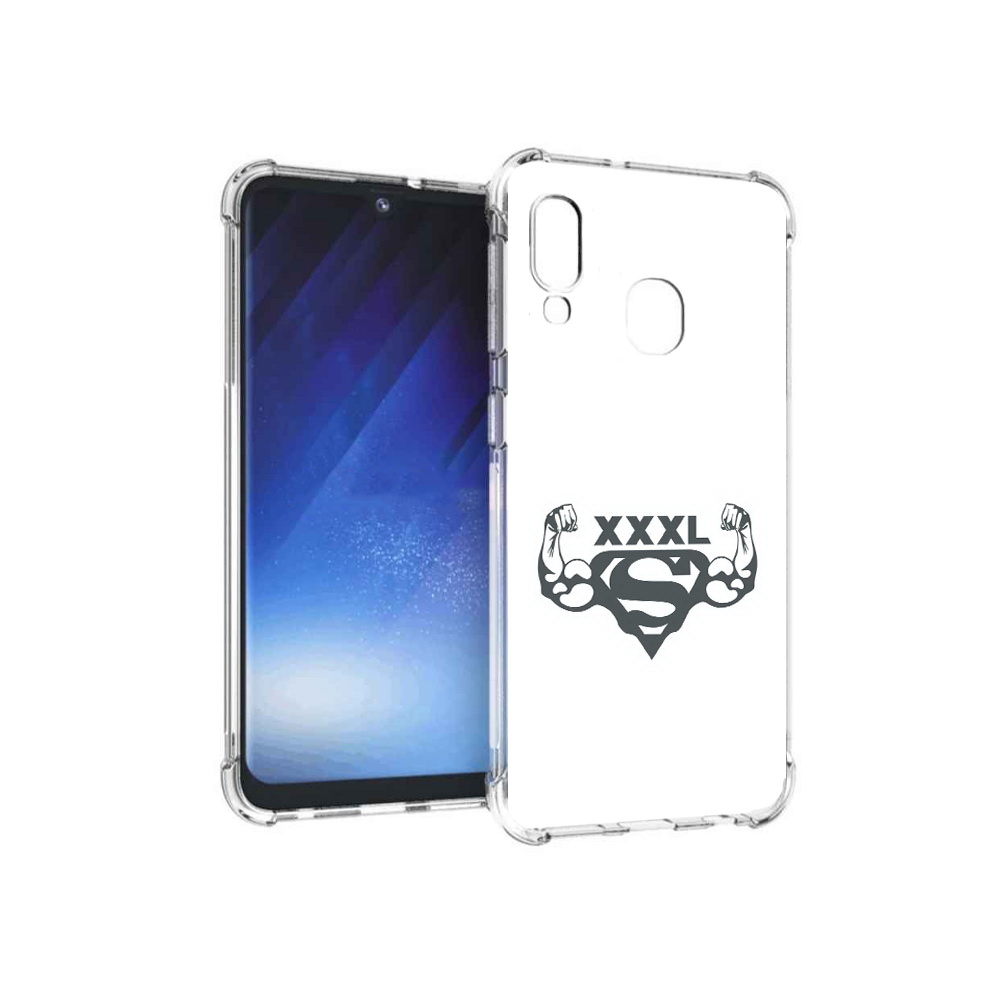 

Чехол MyPads Tocco для Samsung Galaxy A20e бодибилдинг супермен (PT133424.505.237), Прозрачный, Tocco