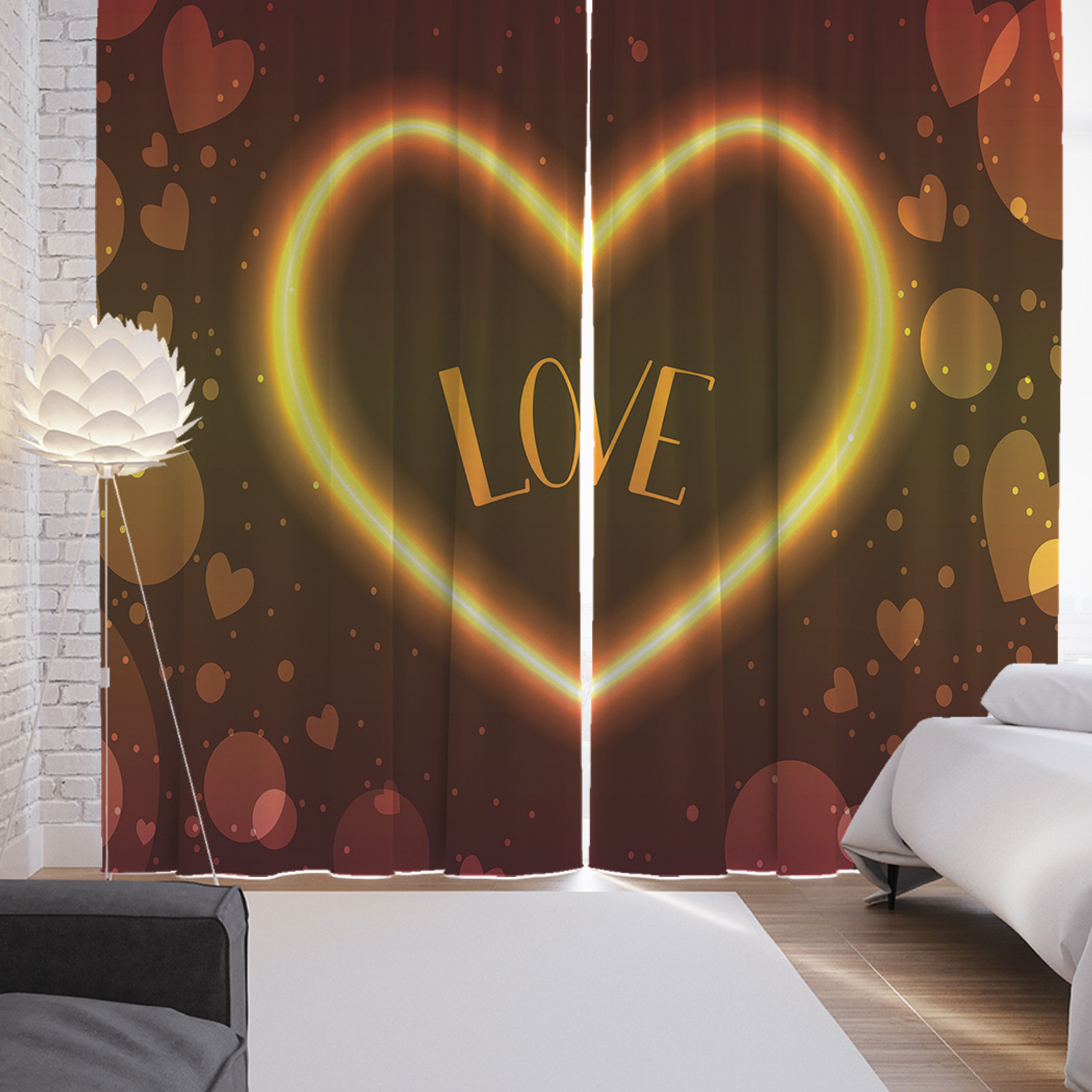 

Шторы фотошторы JoyArty "Love" 145х265 см 2 полотна ткань сатен, Love