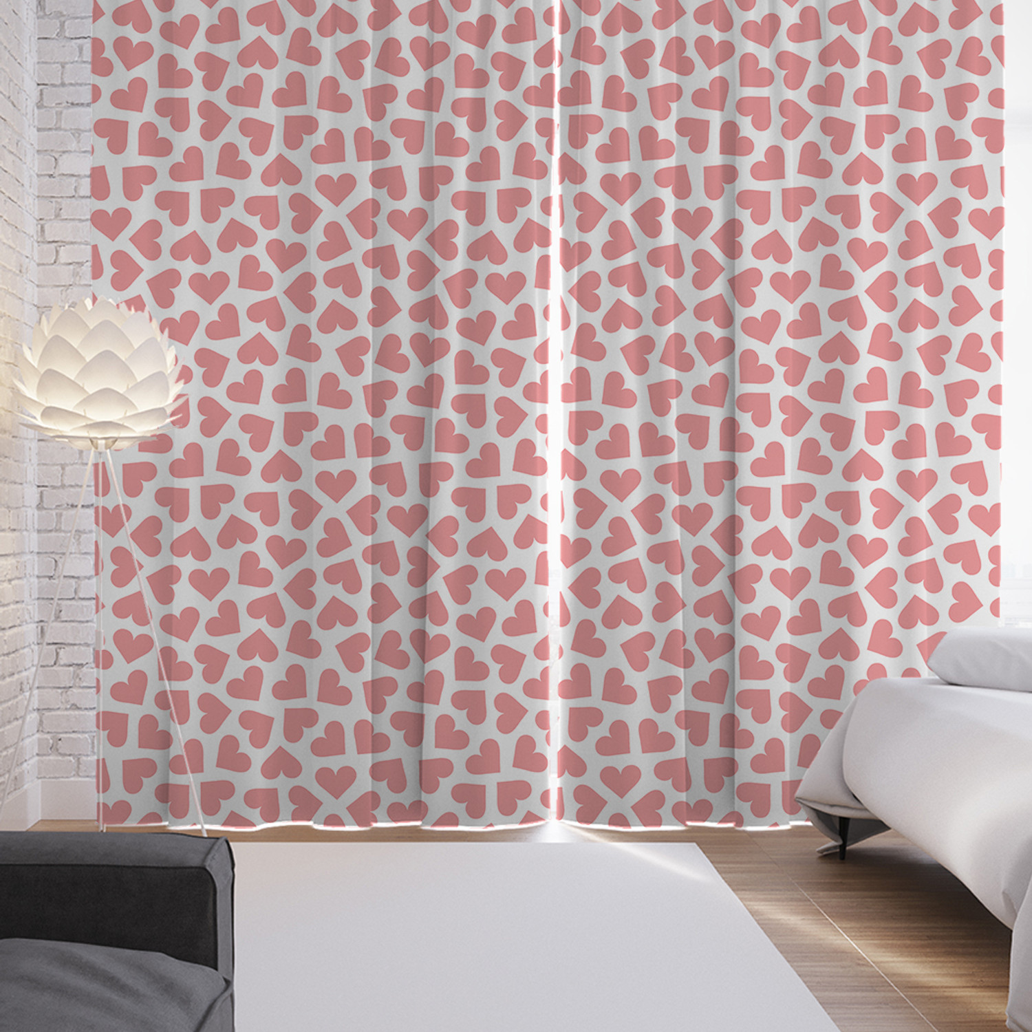 

Шторы фотошторы JoyArty "Pink heart" 145х265 см 2 полотна ткань сатен, Pink heart