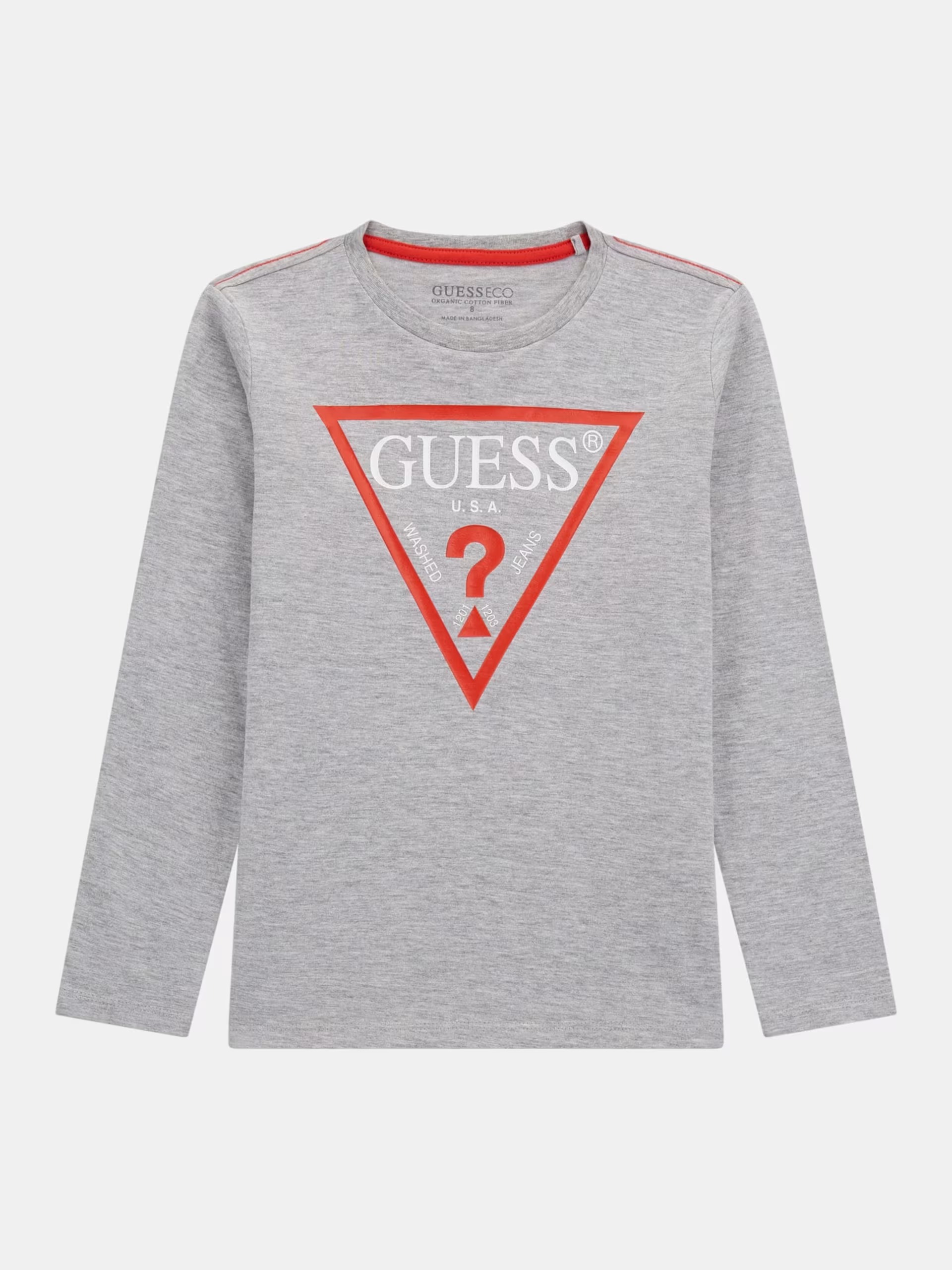 

Лонгслив детский для мальчиков Guess L84I29K8HM0 серый 8, L84I29K8HM0