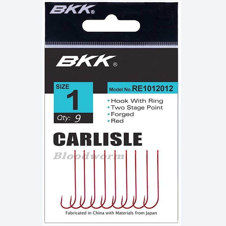 

Крючок BKK Red Carlisle Bloodworm-R (A-BE-0116) #1 (9шт), A-BE-0116