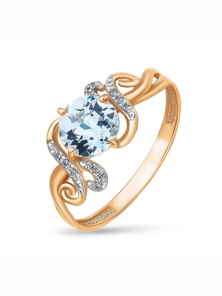 

Кольцо из золота р. , 585Gold 201012934, топаз\фианит, 201012934