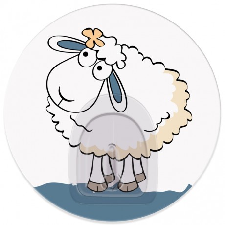 

18679к Tatkraft FUNNY SHEEP LINDA адгезивный крючок. Набор 5шт.Диаметр 8 см. До 3 кг