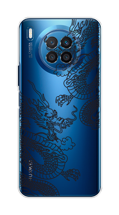 

Чехол на Huawei Nova 8i "Два китайских дракона", Серый;черный, 6106350-1