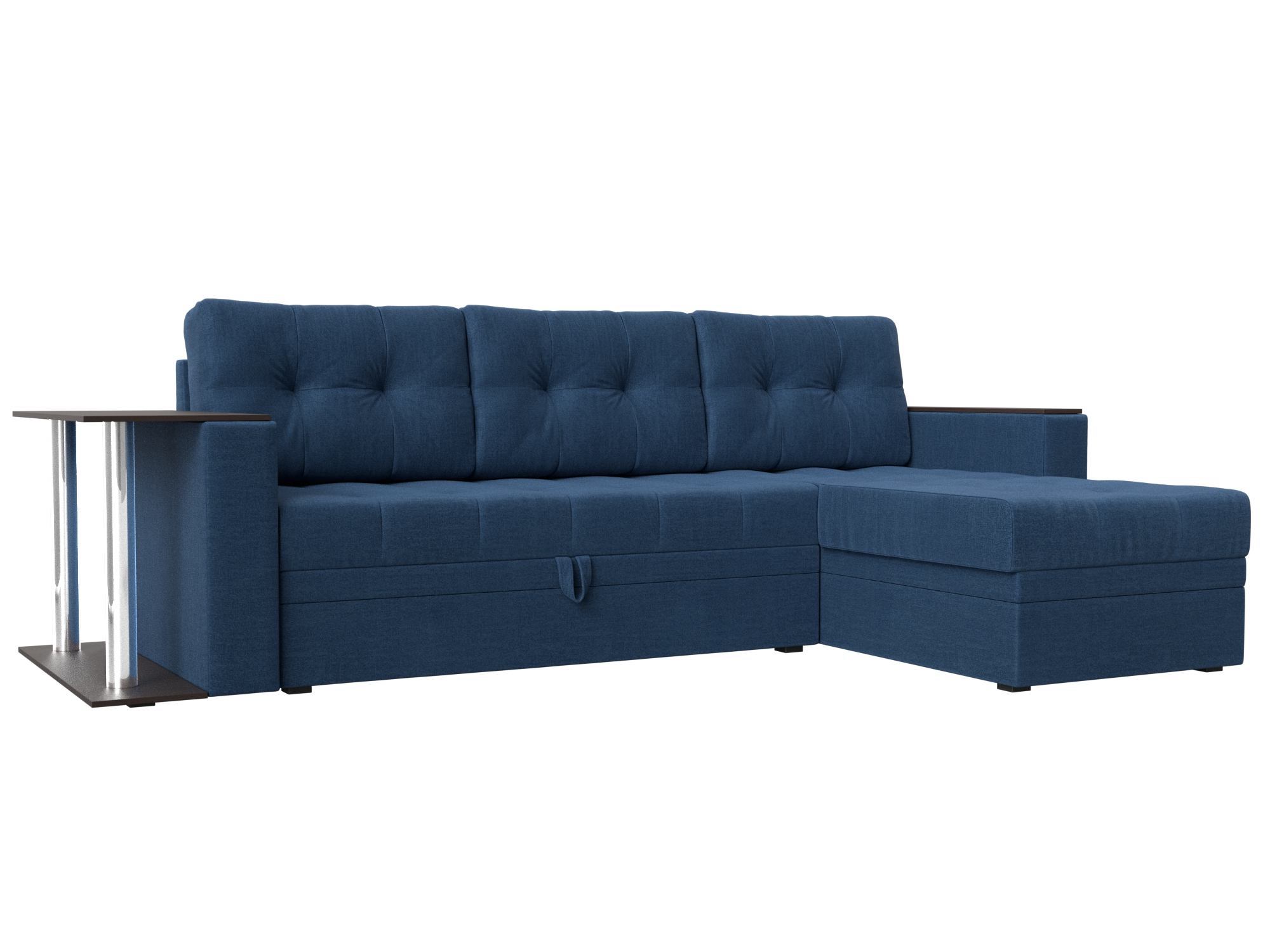 фото Угловой диван лига диванов атланта м правый угол berat синий (рогожка)