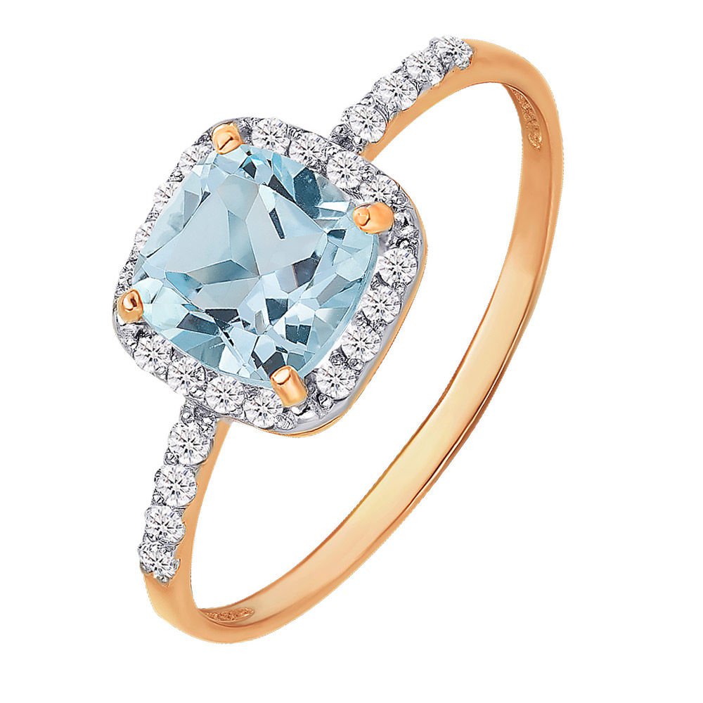 

Кольцо из золота р.  585Gold 201012558, топаз\фианит, 201012558