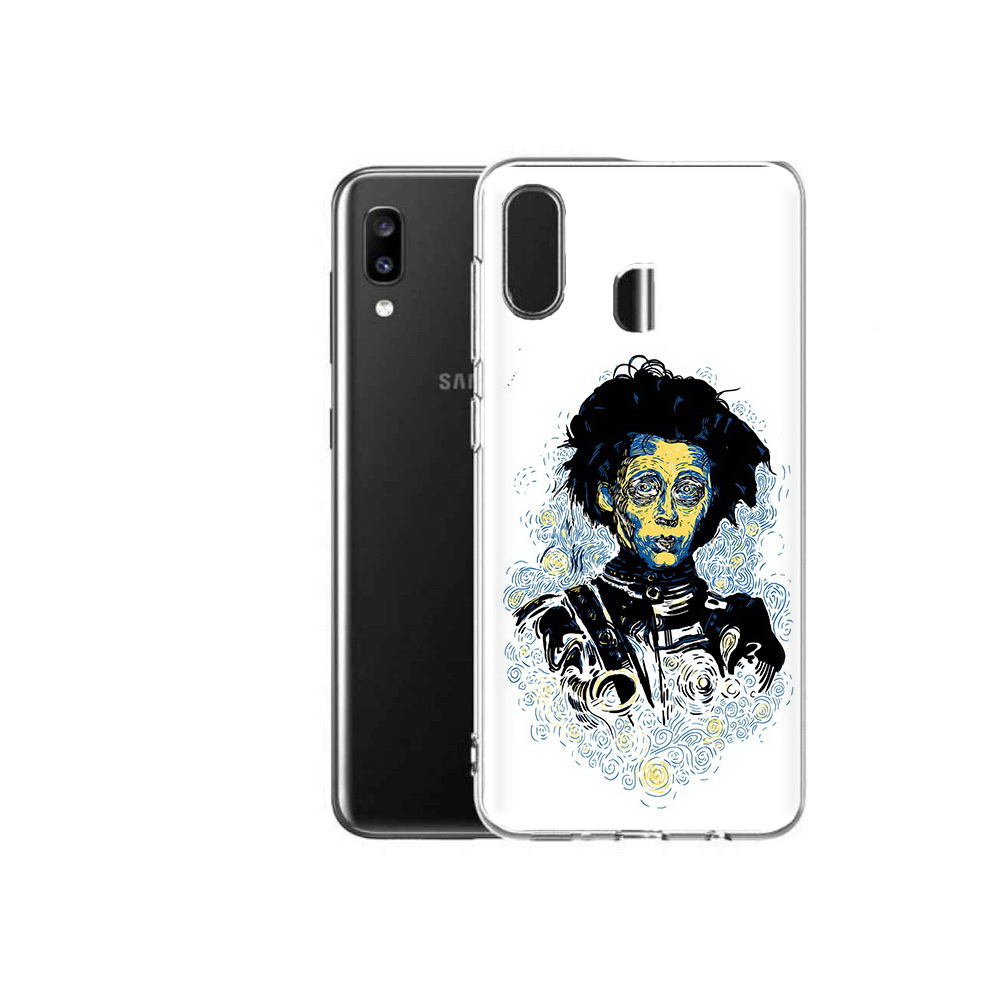 

Чехол MyPads Tocco для Samsung Galaxy A20 парень черно-белый абстракция, Прозрачный, Tocco