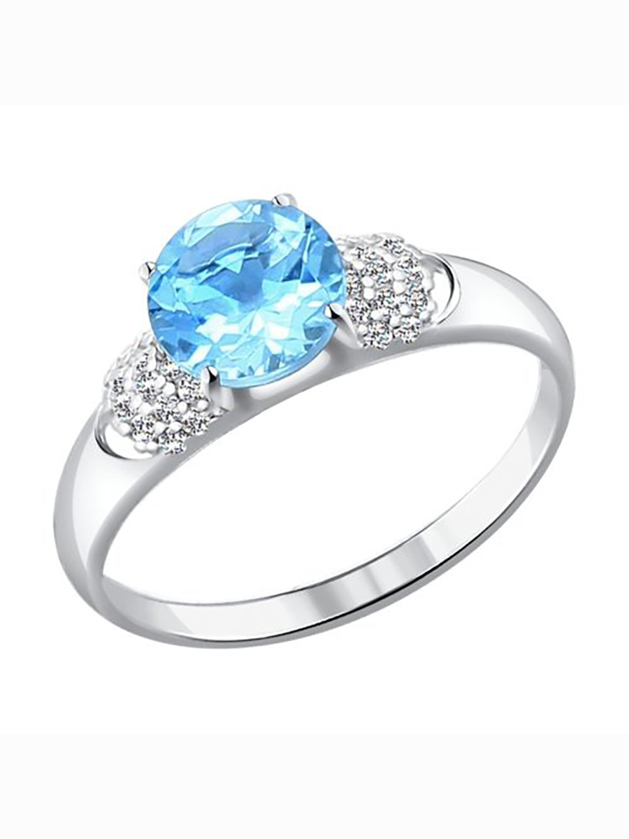 

Кольцо женское из серебра с топазом, фианитом 585Gold 701010783, р, 701010783