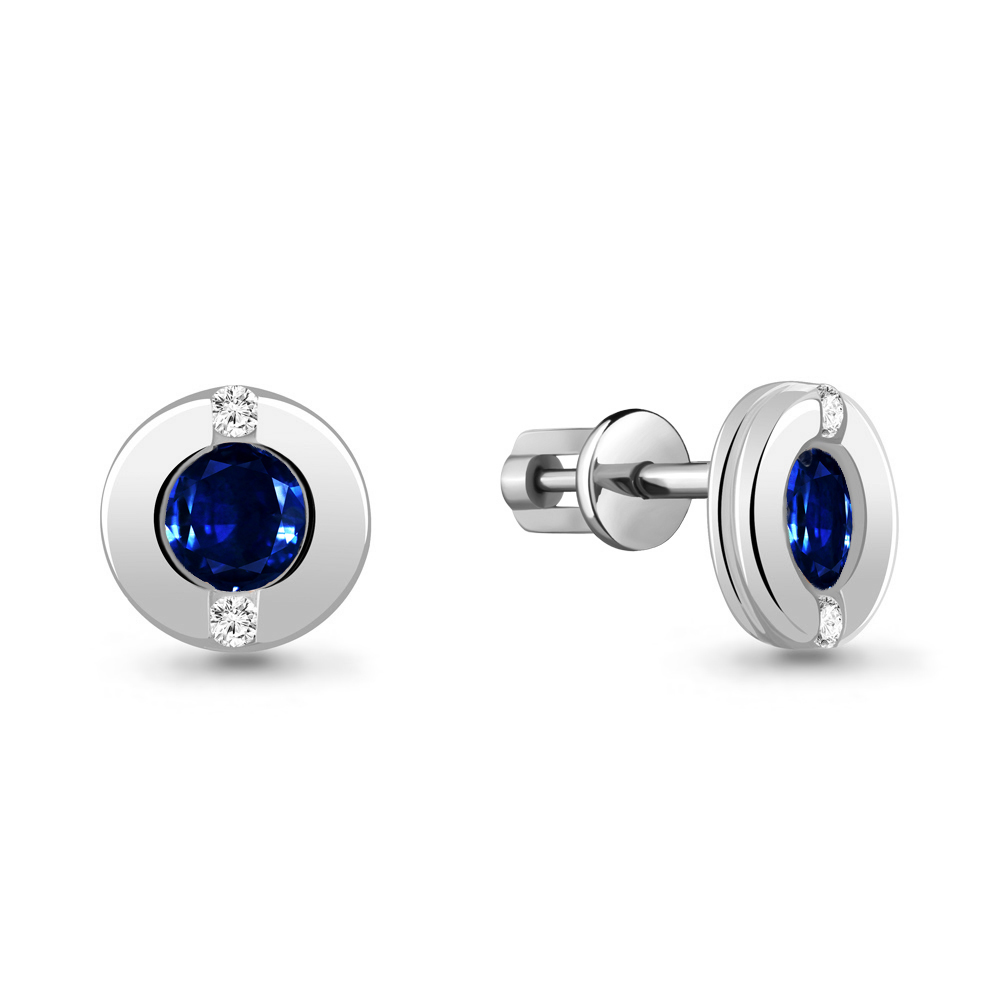 

Серьги-пусеты из серебра с фианитом Aquamarine 43472АБ_925_р, 43472АБ_925_р