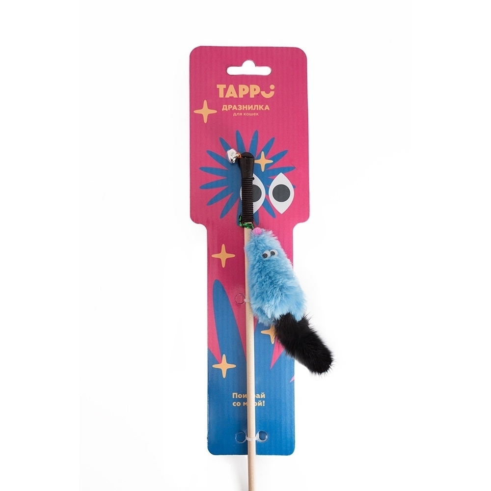 Дразнилка для кошек Tappi Тилия мышь с кошачьей мятой с хвостом из меха норки на веревке