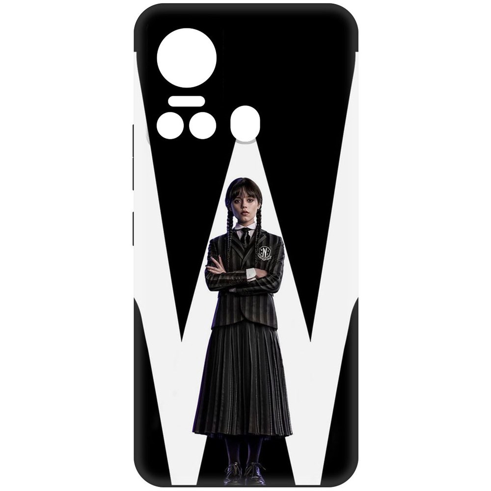 

Чехол-накладка Софт Уэнсдей Аддамс - Уэнсдей для Itel S18, Черный