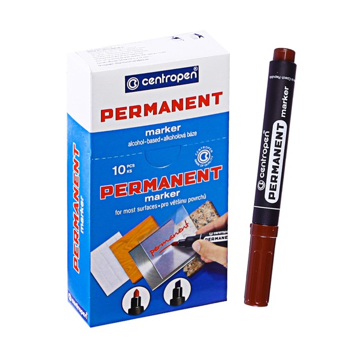 

Маркер перманентный 5.0 мм Centropen 8566, линия 2,5 мм, цвет коричневый