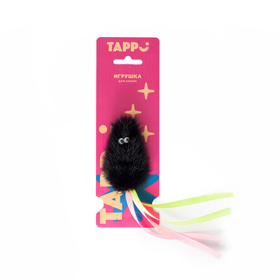 Игрушка для кошек Tappi Саваж мышь из натурального меха норки с хвостом из лент