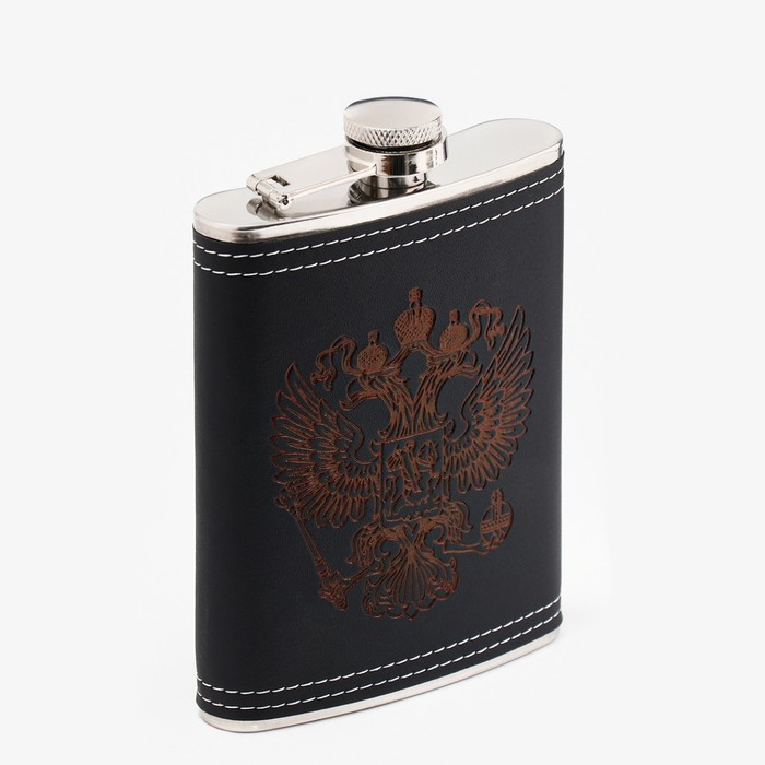 

Фляжка для алкоголя Мастер К "Герб", нержавеющая сталь, 240 мл, 8 oz 9280485, Черный