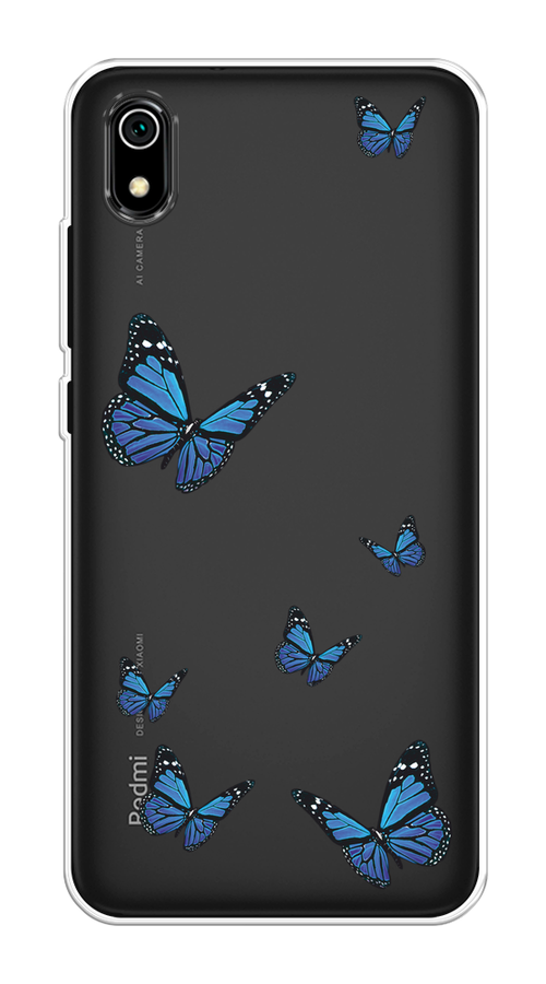 

Чехол на Xiaomi Redmi 7A "Blue butterflies", Синий;черный, 35450-1